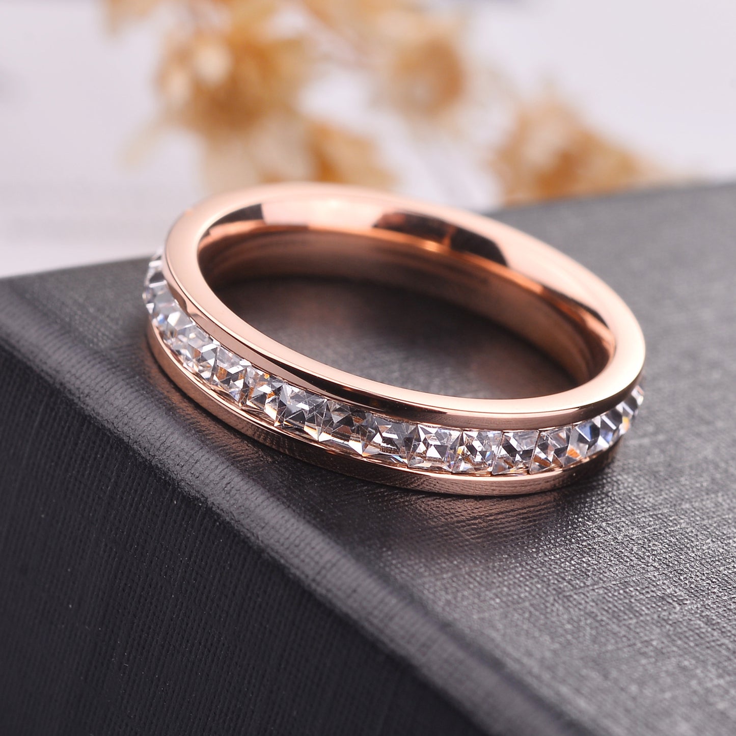 Titanium Steel Rose Gold Plated Ring For Women Bowknot Korean Style Fashion Jewelry Everyday Wear For All Timeless