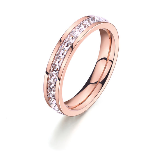 Titanium Steel Rose Gold Plated Ring For Women Bowknot Korean Style Fashion Jewelry Everyday Wear For All Timeless