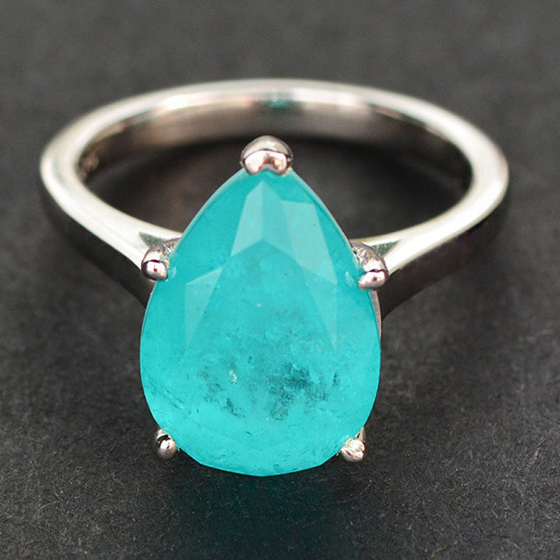 Vintage Flower Rings For Women And Girls 925 Silver Inlaid Gemstone Jewelry Accessories Birthday Gift European