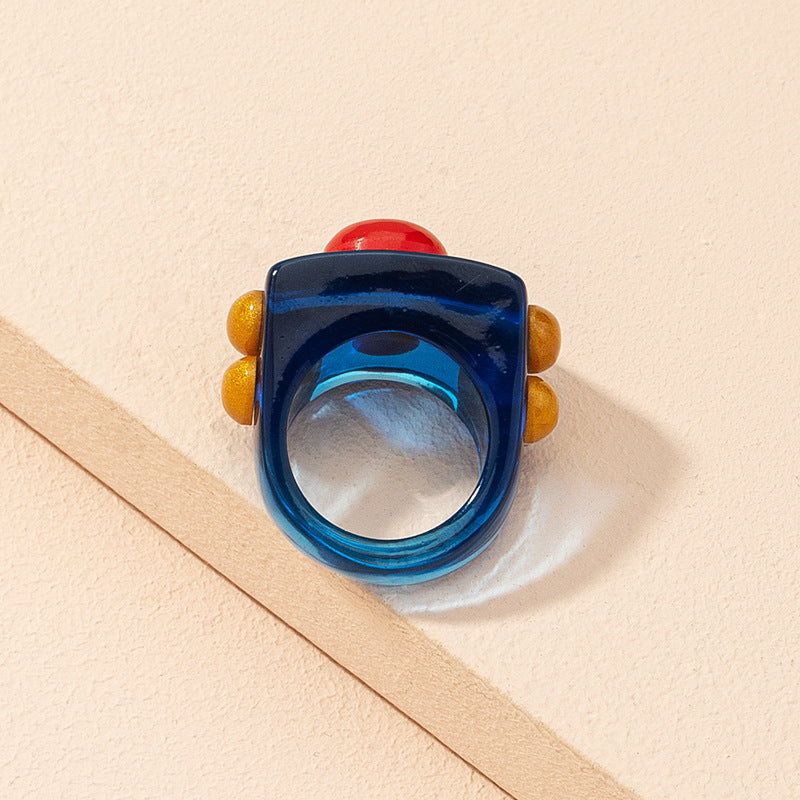 Unisex Acrylic Resin Ring Geometric Style Travel Gift Birthday Holiday European American Fashion Ring Elegance