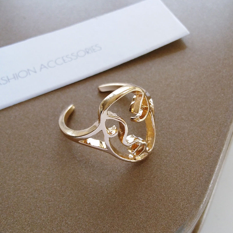 Womens Alloy Ring Geometric Electroplated Hip Hop Style Fashion Jewelry Ring Individually Packed Korean Inspired