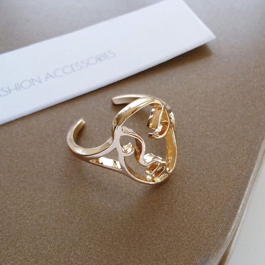 Womens Alloy Ring Geometric Electroplated Hip Hop Style Fashion Jewelry Ring Individually Packed Korean Inspired