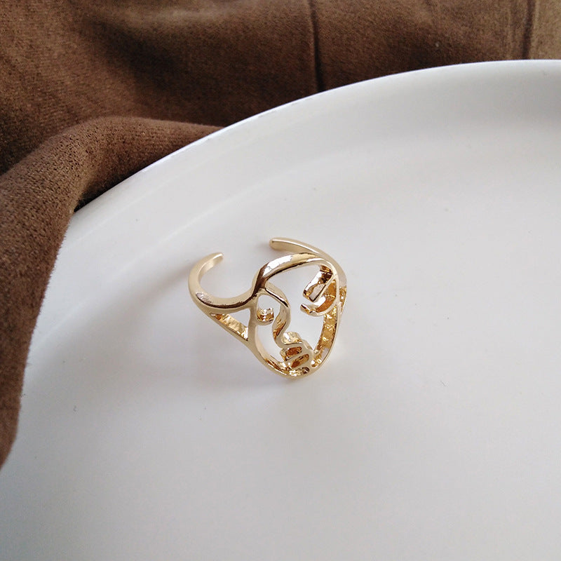 Womens Alloy Ring Geometric Electroplated Hip Hop Style Fashion Jewelry Ring Individually Packed Korean Inspired