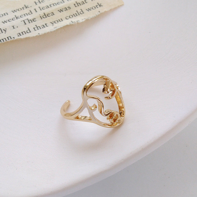 Womens Alloy Ring Geometric Electroplated Hip Hop Style Fashion Jewelry Ring Individually Packed Korean Inspired