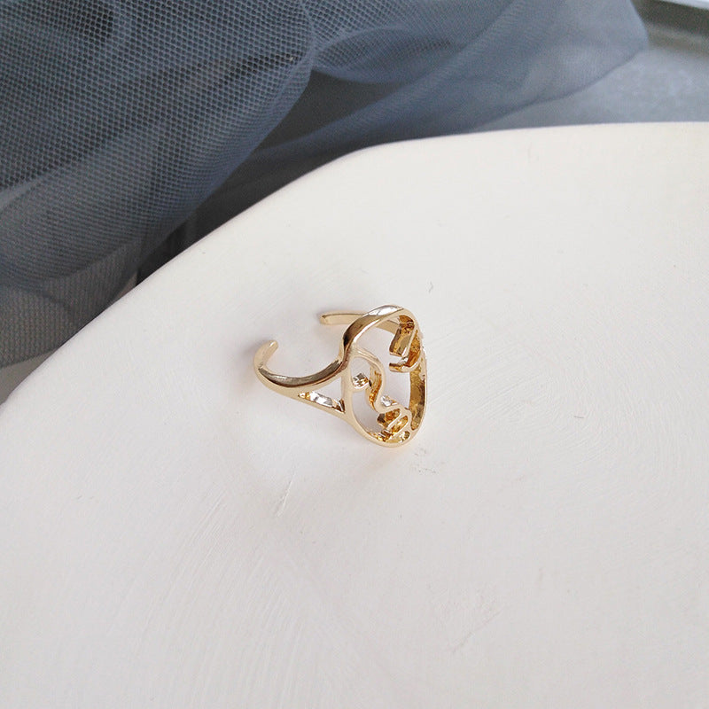 Womens Alloy Ring Geometric Electroplated Hip Hop Style Fashion Jewelry Ring Individually Packed Korean Inspired