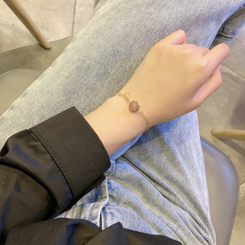 Womens Star Moon Bracelet Geometric Alloy Electroplated Heart Design Elegant Korean Gift Jewelry Cozy Style Now