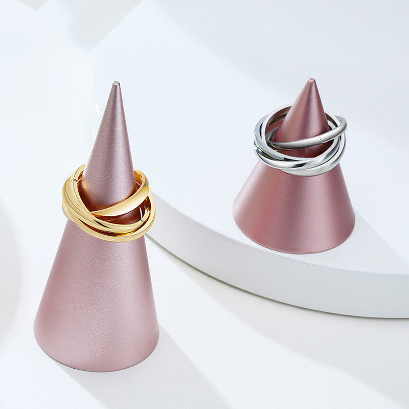 Small Joints Ladies Stacking Ring Set Stainless Steel Four Ring Jewelry Natural U Shape Elegant Everyday Style