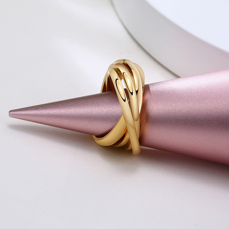 Small Joints Ladies Stacking Ring Set Stainless Steel Four Ring Jewelry Natural U Shape Elegant Everyday Style