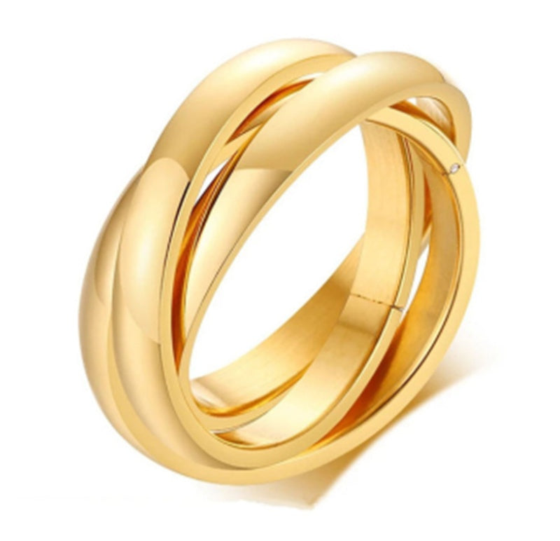 Small Joints Ladies Stacking Ring Set Stainless Steel Four Ring Jewelry Natural U Shape Elegant Everyday Style