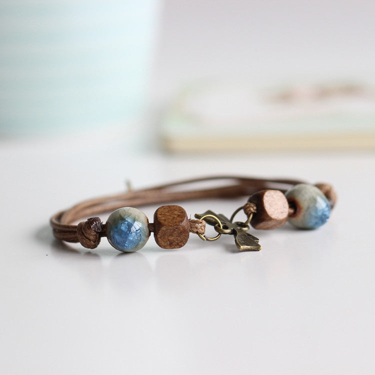 Womens Handmade Ceramic Bracelet National Design Ethnic Inspired Bangle Gifts For Women Stylish Everyday Wears