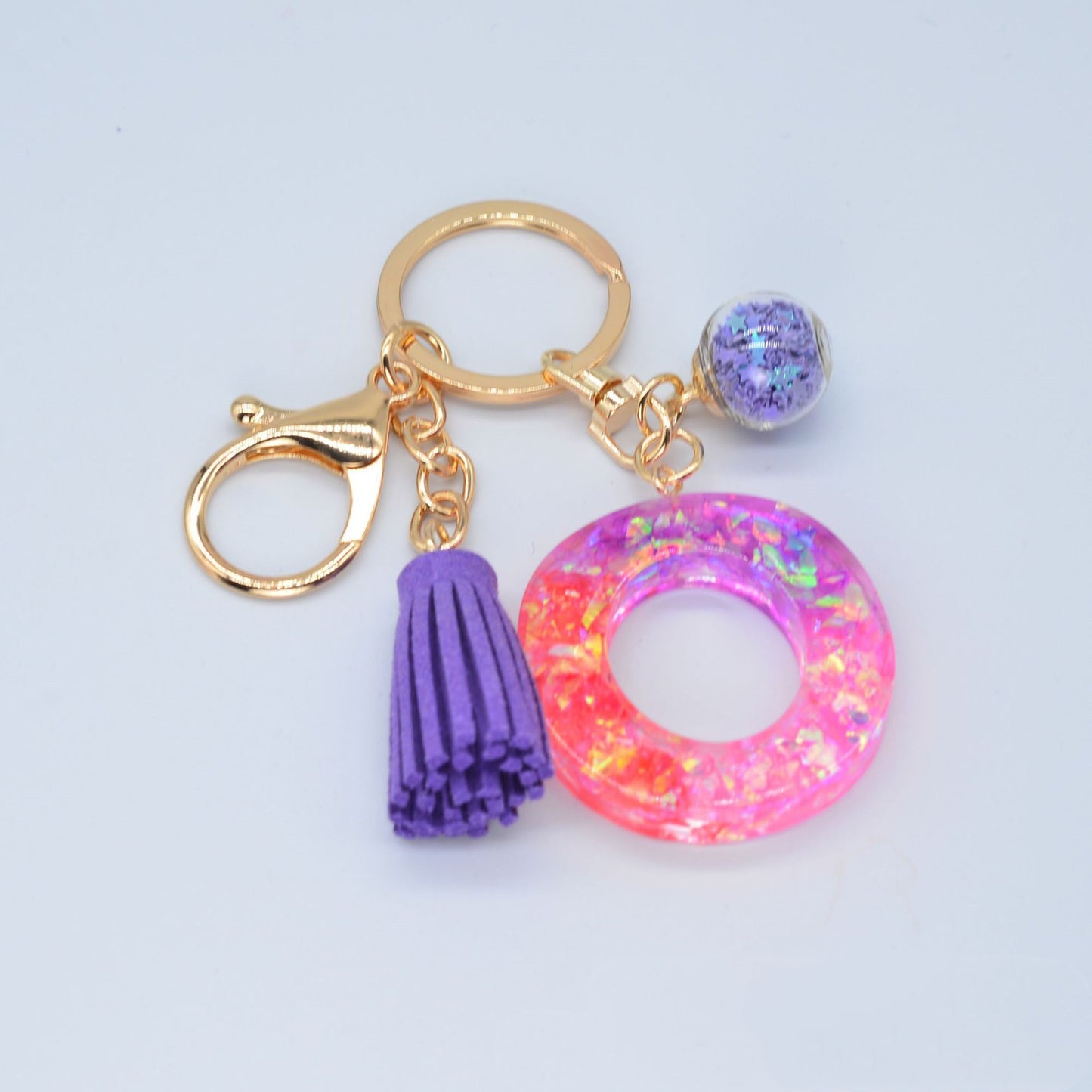 Resin Initial Keychain Letter Keyring for Keys and Bags