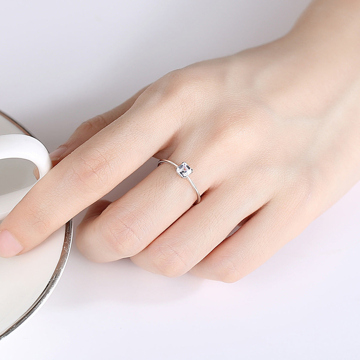 Womens 925 Sterling Silver Ring Square Tourmaline Spindle Adjustable Wedding Ring Lead Free Nickel Free Cadmium Free