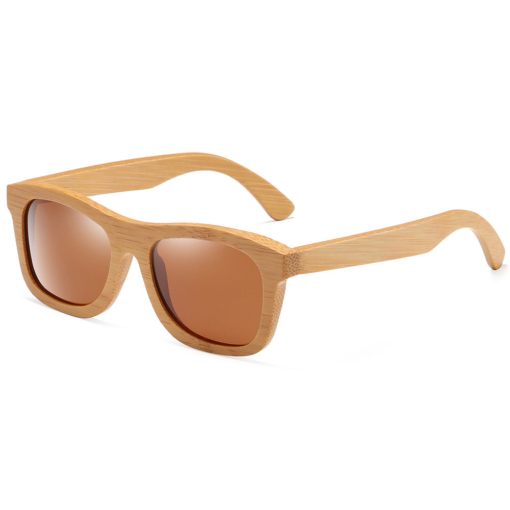 Unisex Wooden Frame Sunglasses Polarized Lens UV400 Protection For Driving Fishing Outdoor Fashionable Eyewear