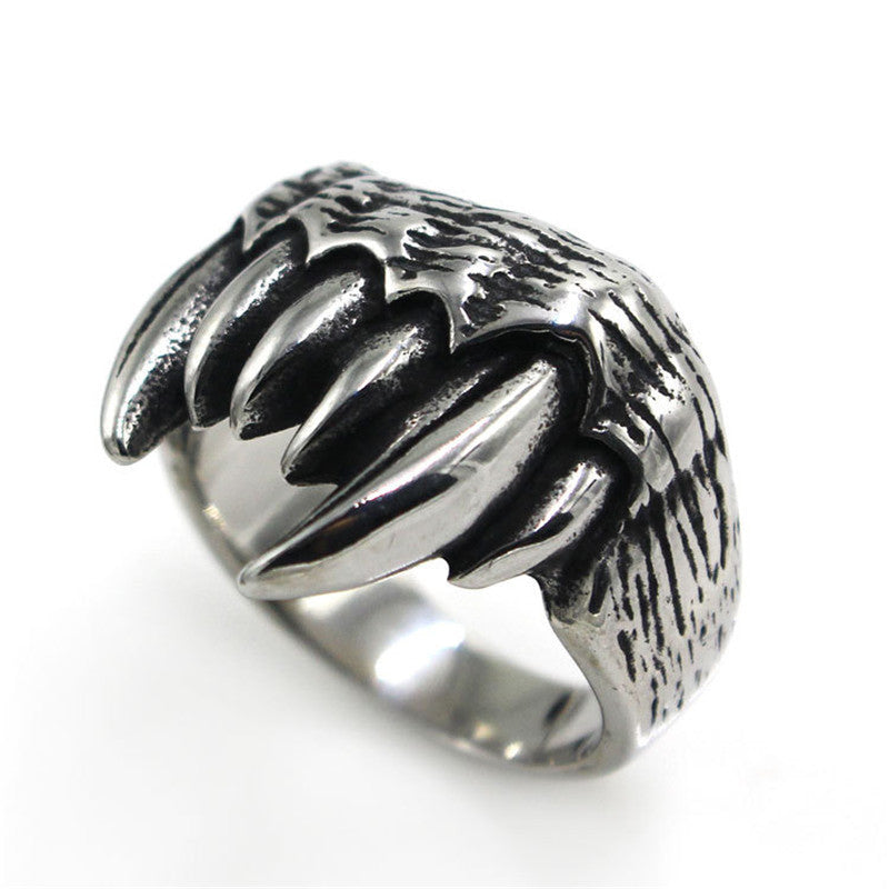 European and American Vintage Men's Titanium Steel Ring Domineering Steel Ring