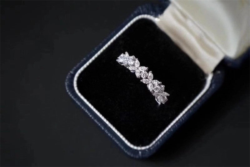 Diamond Inlaid Sweet And Versatile Charms Jewelry Geometric Mosaic Brass And Steel Accessory European American