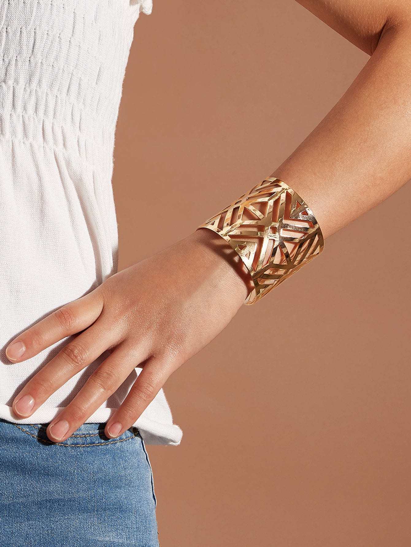 Womens Open Cuff Bangle Bracelet Alloy Silver Plated Gold Plated European American Jewellery Fashion Accessory