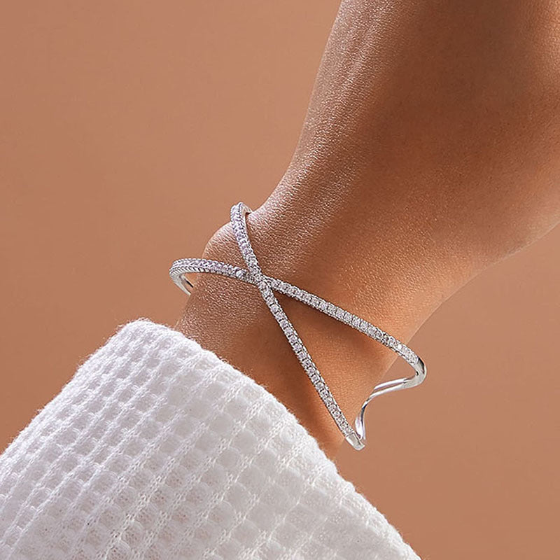 Womens Open Cuff Bangle Bracelet Alloy Silver Plated Gold Plated European American Jewellery Fashion Accessory