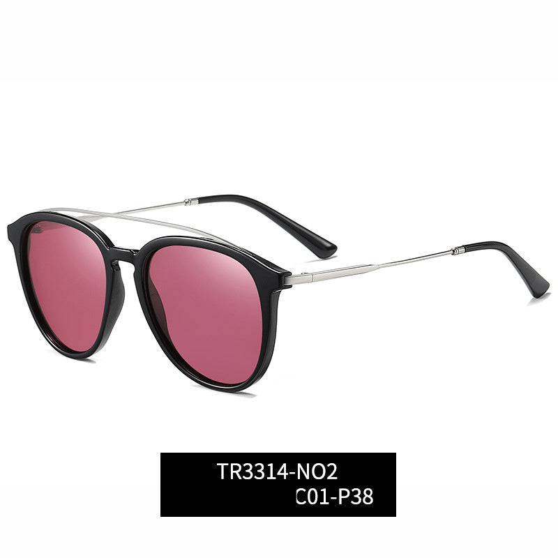 Polarized Round Sunglasses Unisex UV Protection Metal Frames