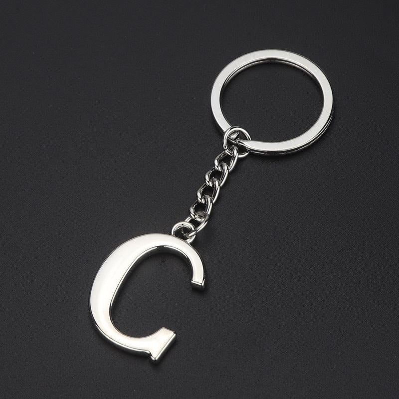 Personalized Initial Letter Keychain High Quality Zinc Alloy Keychain Multi Layer Electroplating Polished Alloy