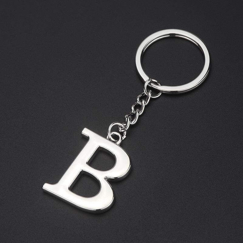 Personalized Initial Letter Keychain High Quality Zinc Alloy Keychain Multi Layer Electroplating Polished Alloy