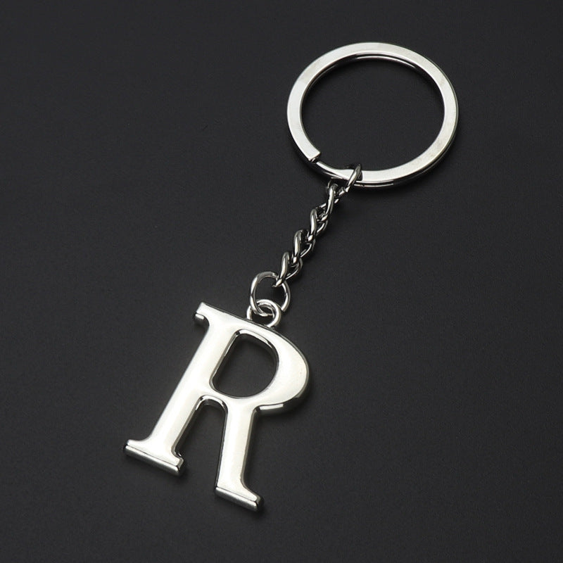 Personalized Initial Letter Keychain High Quality Zinc Alloy Keychain Multi Layer Electroplating Polished Alloy