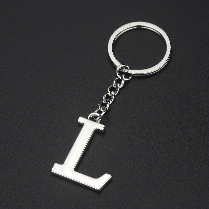Personalized Initial Letter Keychain High Quality Zinc Alloy Keychain Multi Layer Electroplating Polished Alloy