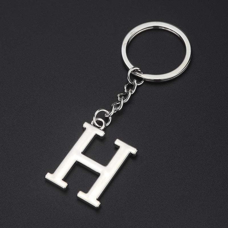 Personalized Initial Letter Keychain High Quality Zinc Alloy Keychain Multi Layer Electroplating Polished Alloy