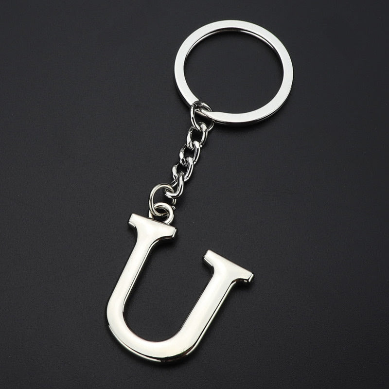 Personalized Initial Letter Keychain High Quality Zinc Alloy Keychain Multi Layer Electroplating Polished Alloy