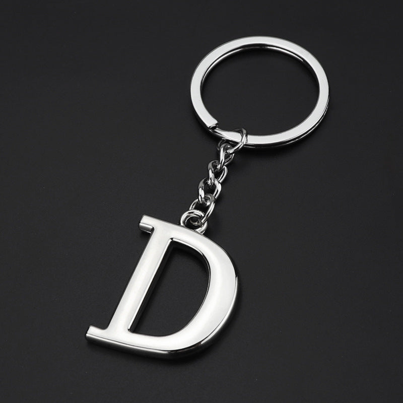 Personalized Initial Letter Keychain High Quality Zinc Alloy Keychain Multi Layer Electroplating Polished Alloy