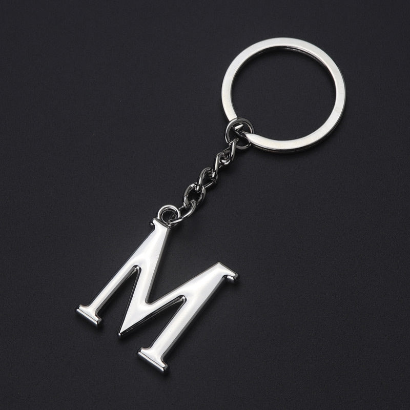 Personalized Initial Letter Keychain High Quality Zinc Alloy Keychain Multi Layer Electroplating Polished Alloy