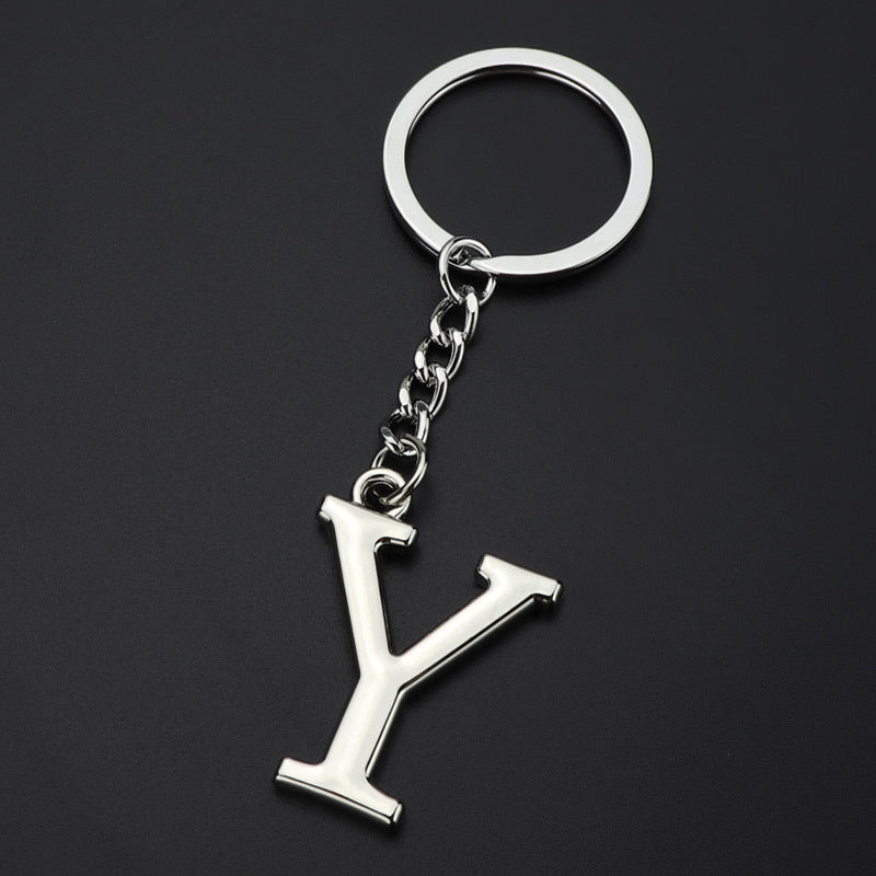 Personalized Initial Letter Keychain High Quality Zinc Alloy Keychain Multi Layer Electroplating Polished Alloy