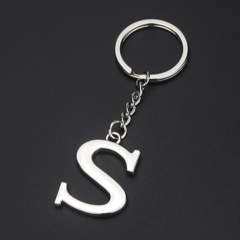 Personalized Initial Letter Keychain High Quality Zinc Alloy Keychain Multi Layer Electroplating Polished Alloy