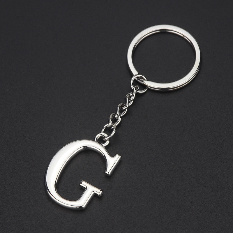 Personalized Initial Letter Keychain High Quality Zinc Alloy Keychain Multi Layer Electroplating Polished Alloy