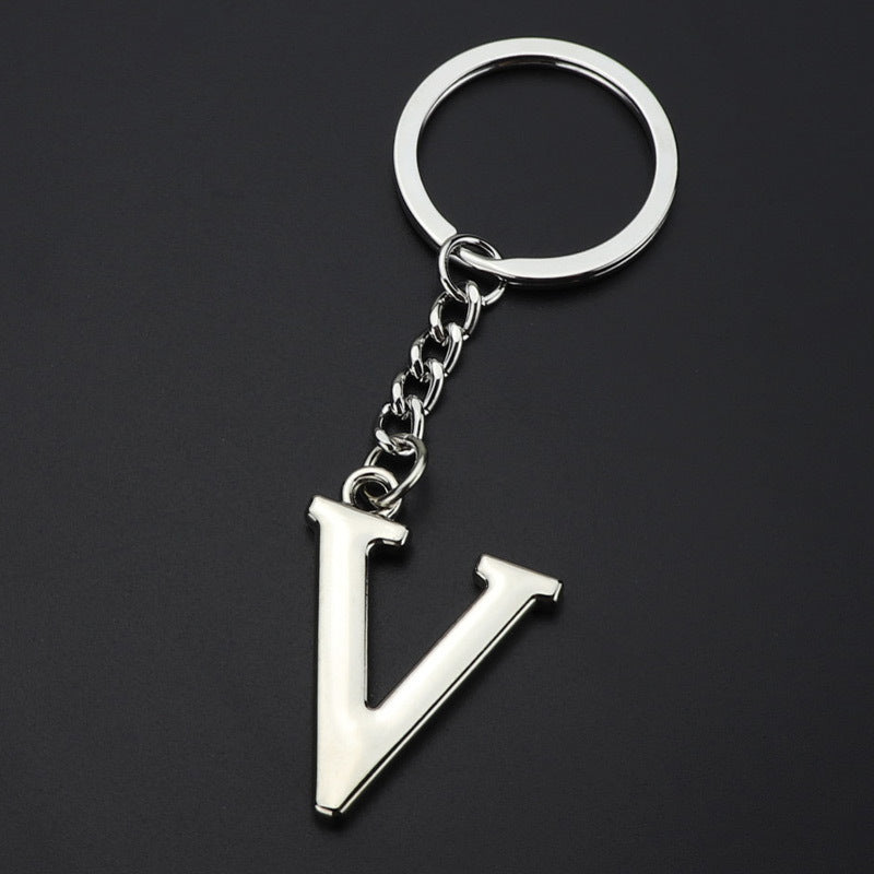 Personalized Initial Letter Keychain High Quality Zinc Alloy Keychain Multi Layer Electroplating Polished Alloy