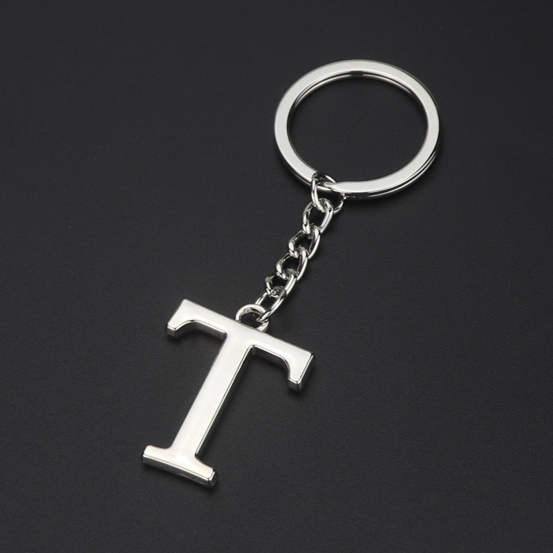 Personalized Initial Letter Keychain High Quality Zinc Alloy Keychain Multi Layer Electroplating Polished Alloy