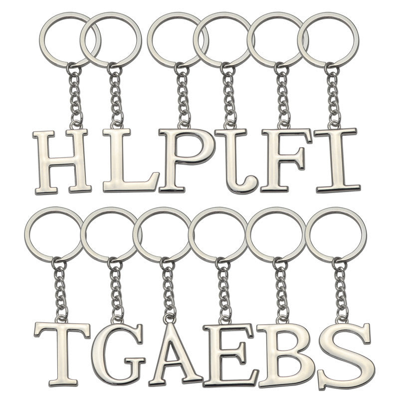 Personalized Initial Letter Keychain High Quality Zinc Alloy Keychain Multi Layer Electroplating Polished Alloy