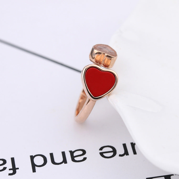 Women 18K Gold Plated Double Peach Heart Ring Elegant Fashion Jewelry For Anniversary Gift Durable For Her Day