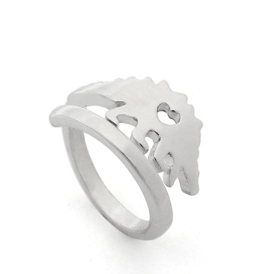 Womens Dinosaur Ring Alloy Jewelry Exquisite Cartoon Character Design Antique Silver Gift For Her Elegant Find