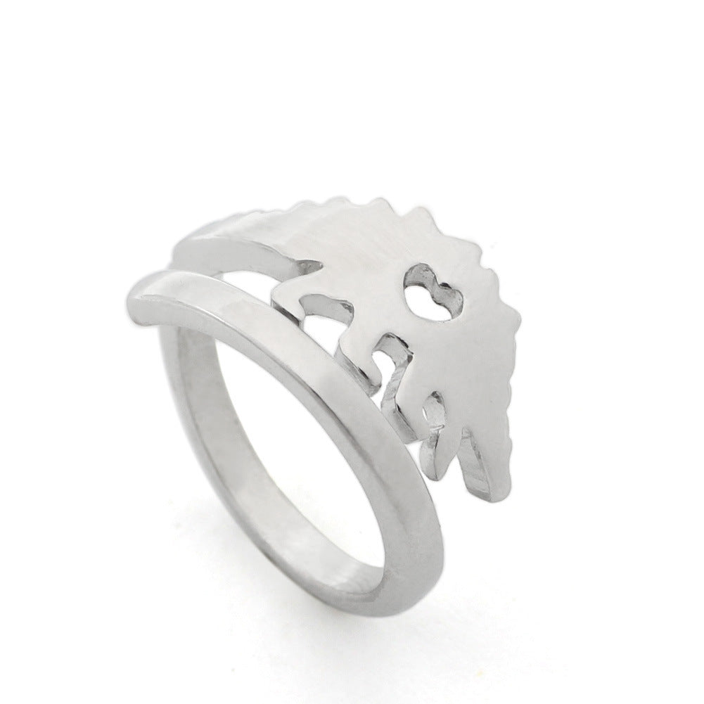 Womens Dinosaur Ring Alloy Jewelry Exquisite Cartoon Character Design Antique Silver Gift For Her Elegant Find