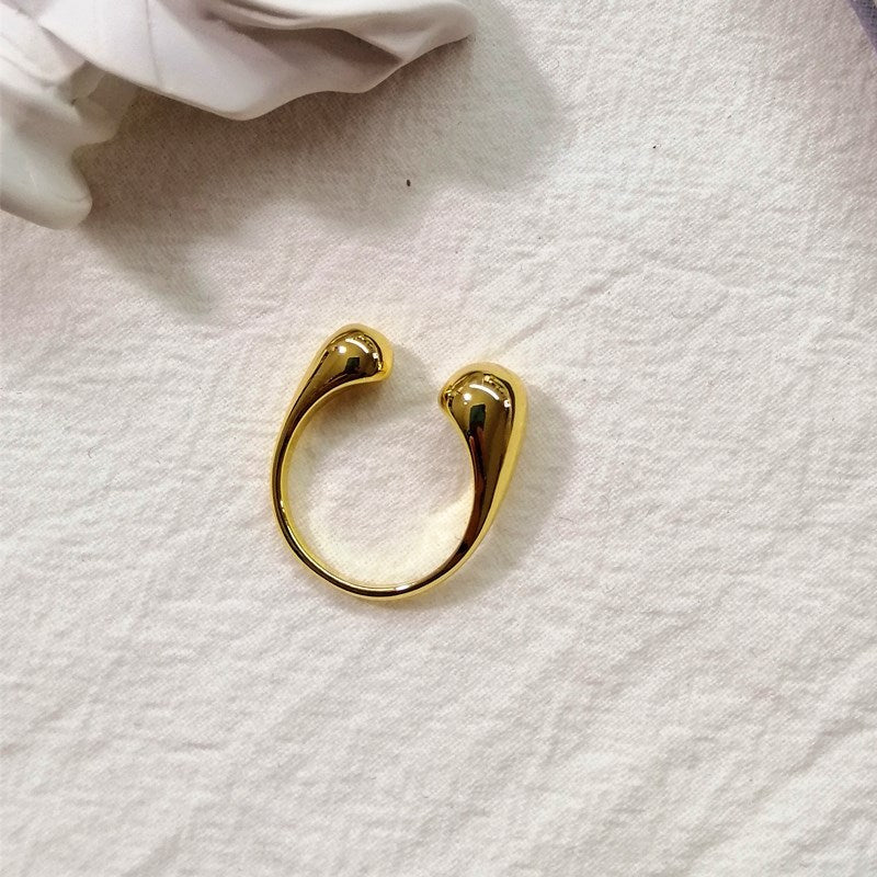 Simple European And American Metal Gold Plated Open Ring