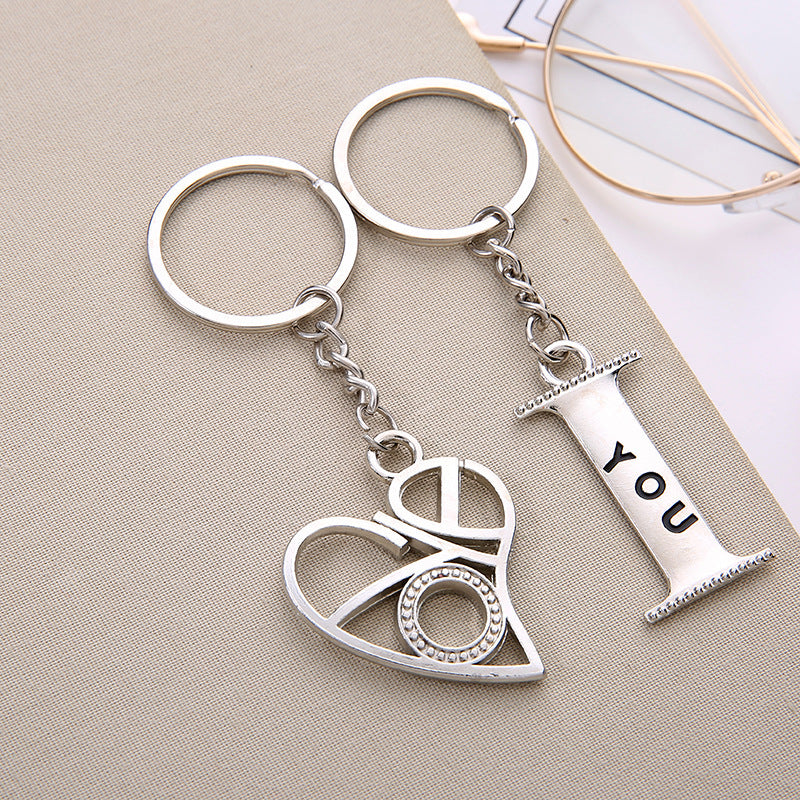 Heart Shaped Keychain Unisex Zinc Alloy Gift Key Ring