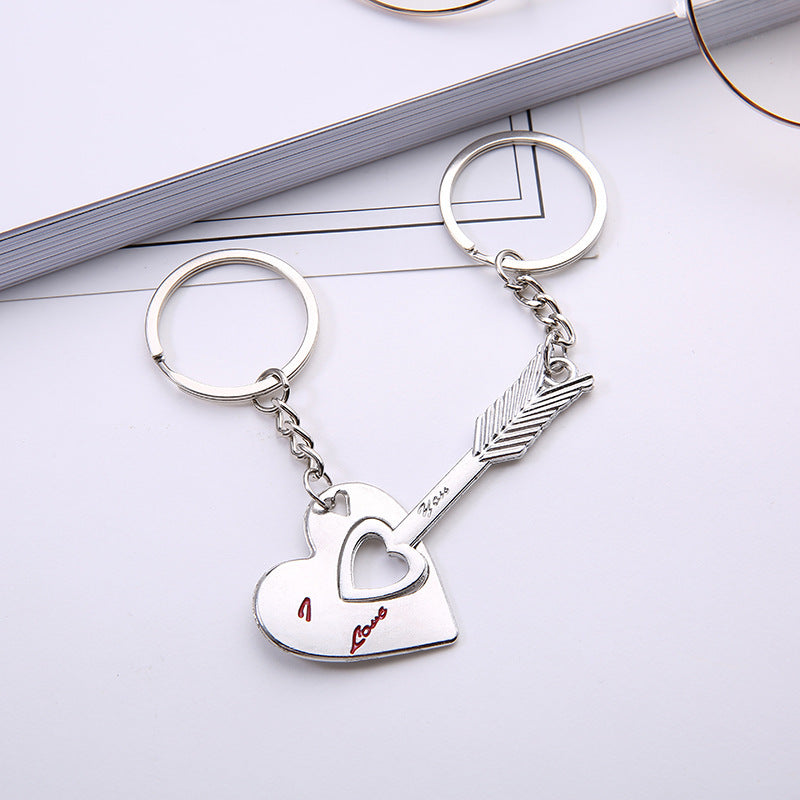 Heart Shaped Keychain Unisex Zinc Alloy Gift Key Ring