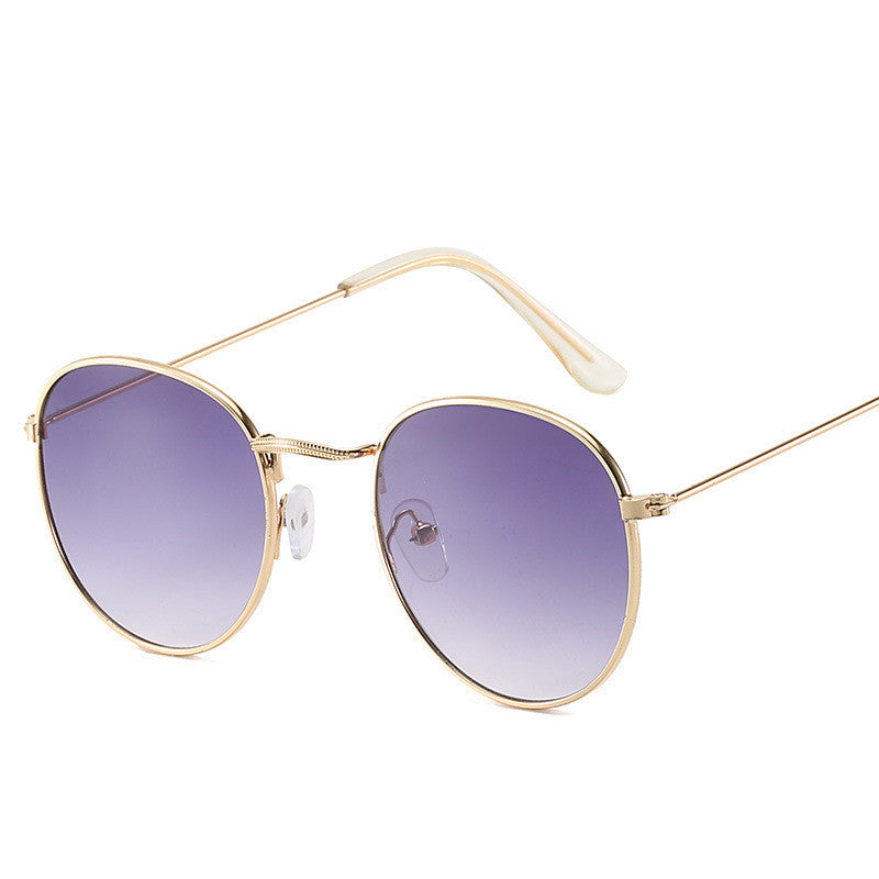 Retro Oval Sunglasses Small Frame Metal Sun Glasses With UV400 Protection Fashion Eyewear For Beach For Travel