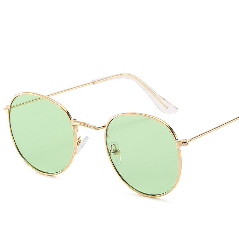 Retro Oval Sunglasses Small Frame Metal Sun Glasses With UV400 Protection Fashion Eyewear For Beach For Travel