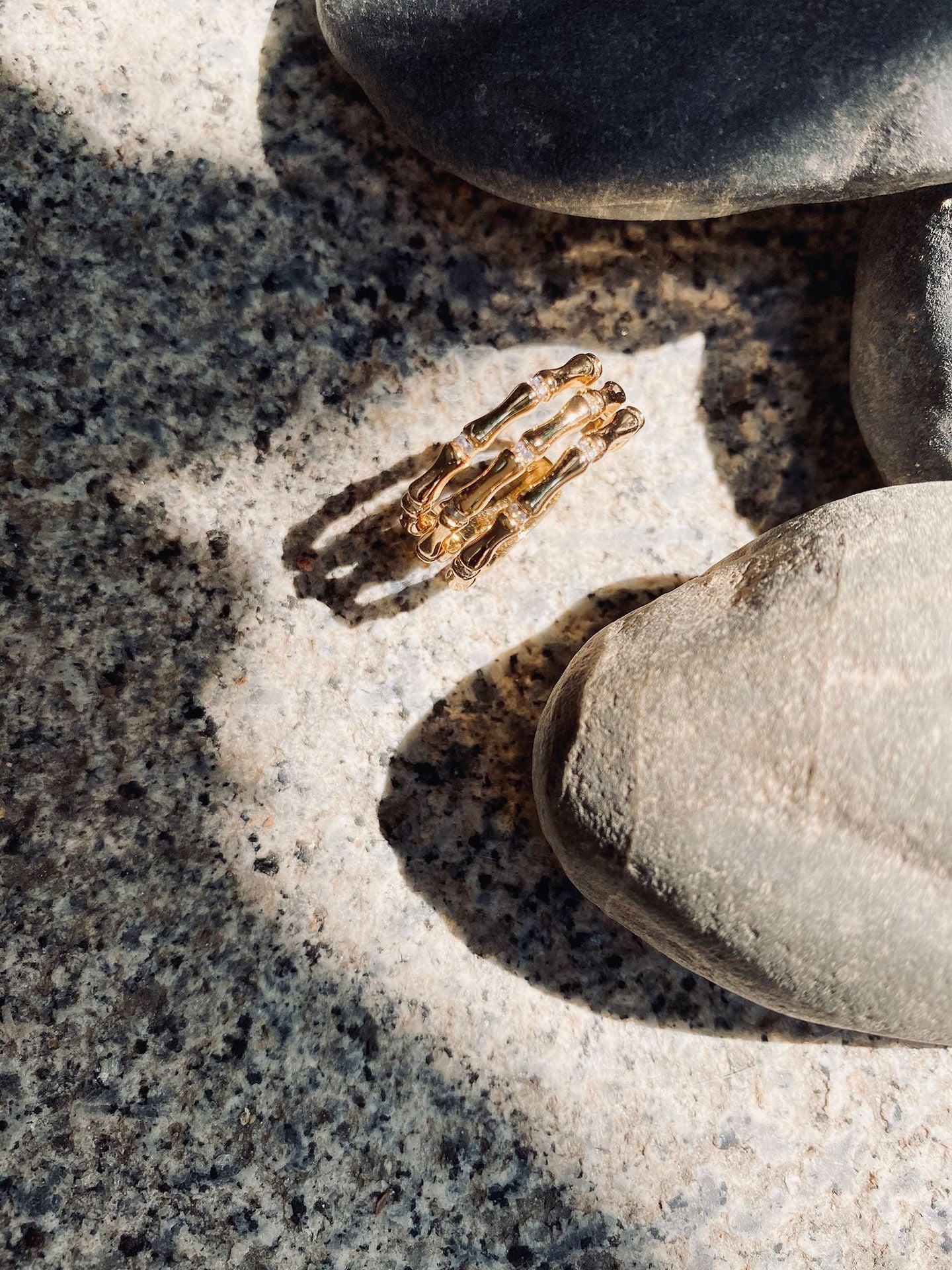 Resilient Bamboo Ring Female Golden Niche Exquisite European And American Simple Trendy Ring