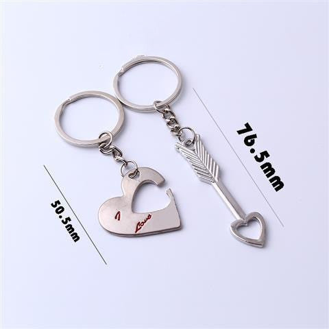 Heart Shaped Keychain Unisex Zinc Alloy Gift Key Ring