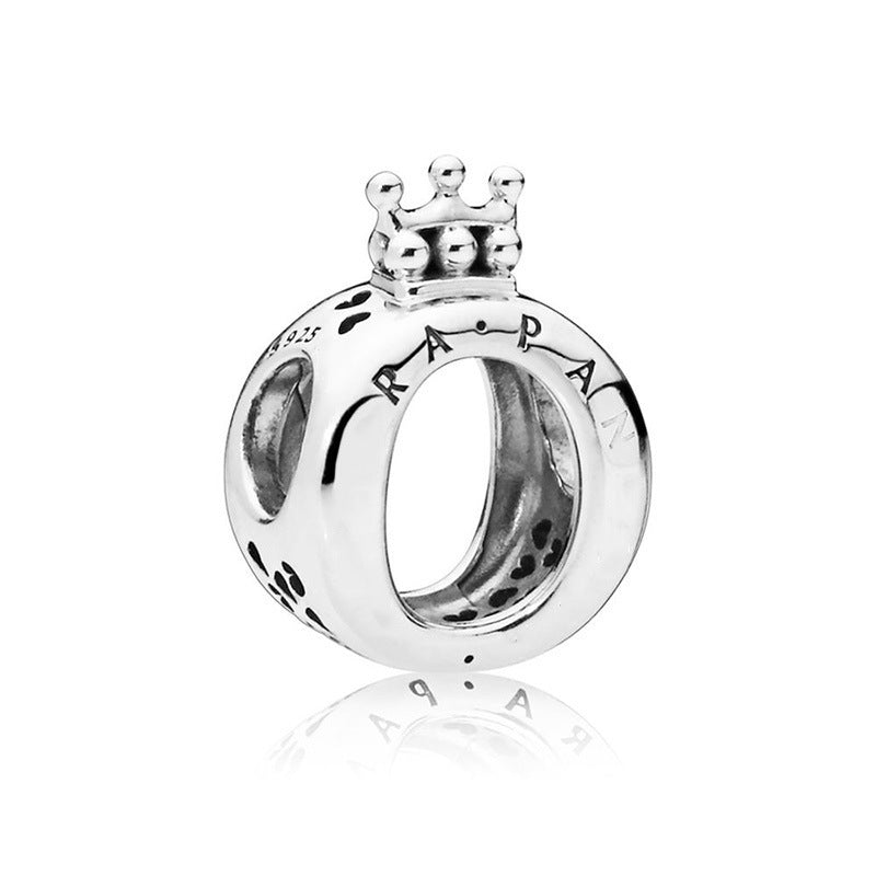 Sterling Silver Crown Beads 18K Gold Plated European String Decoration for Jewelry Making DIY Charms and Beads