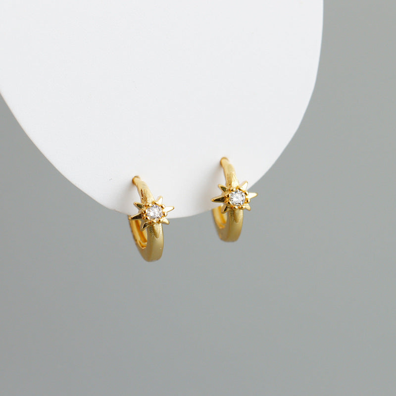 Sterling Silver Earrings Ear Buckle Star-shaped Earrings