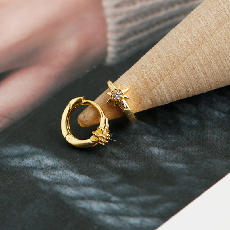 Sterling Silver Earrings Ear Buckle Star-shaped Earrings