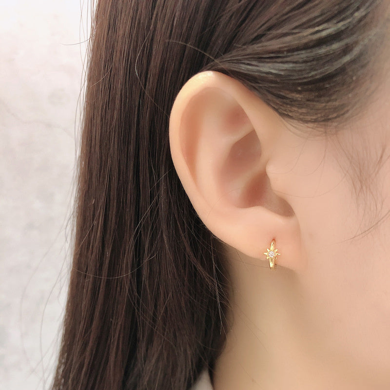 Sterling Silver Earrings Ear Buckle Star-shaped Earrings